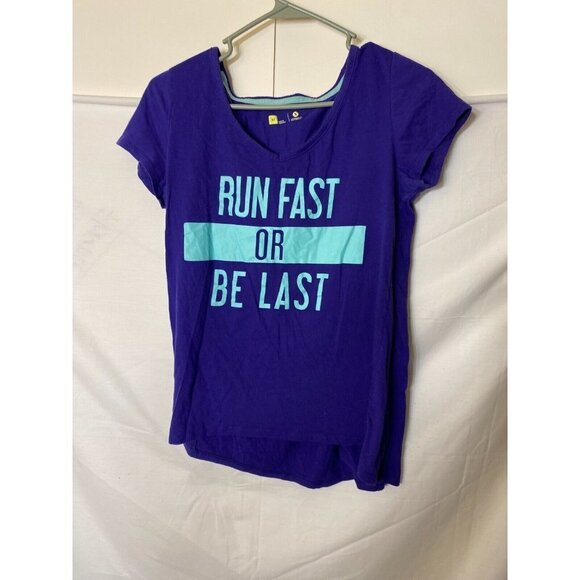 XERSION PURPLE FITED TSHIRT SHIRT WOMENS JUNIORS MEDIUM RUN FASt - Picture 1 of 2